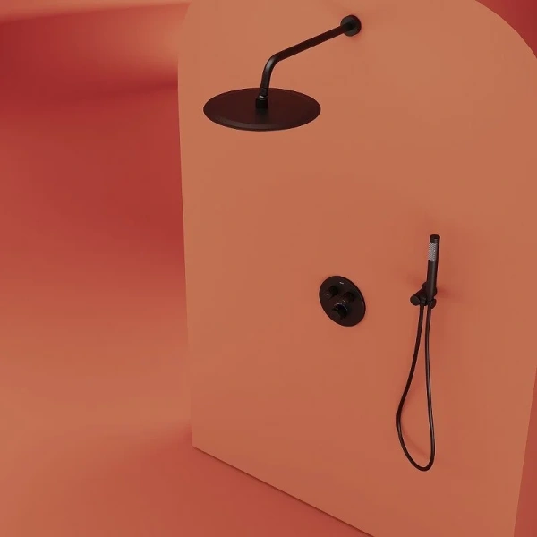 Душевой комплект Sancos Link черный матовый SC3005MB (детальная фотография), черные