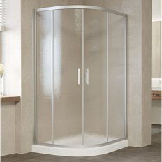 Душевой уголок профиль матовый хром стекло шиншилла Vegas-glass