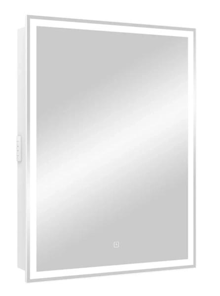 Зеркальный шкаф с подсветкой Misty Алюр 60 см правый, с розеткой МВК005 (детальная фотография), навесные