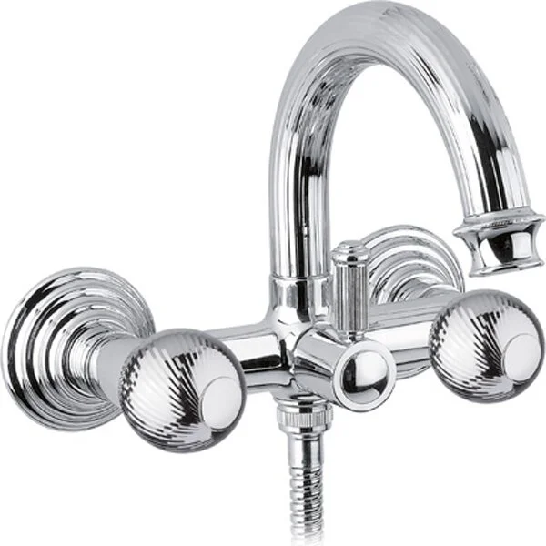 Смеситель для ванны Cezares Olimp хром ручки круглые OLIMP-VD-01-M (детальная фотография)