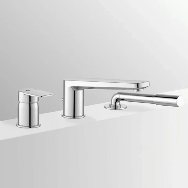 Смеситель на борт ванны Ideal Standard Tonic II с душевым гарнитуром A6348AA (детальная фотография), современные, hi-tech