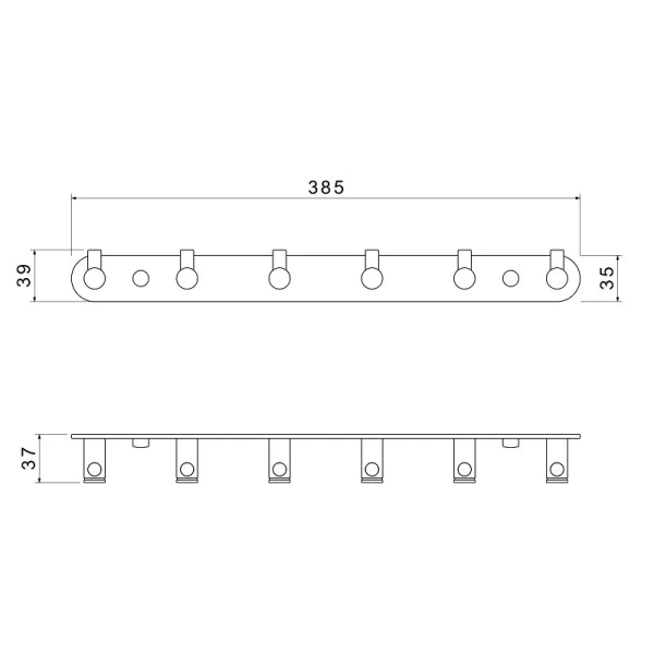 Крючок для ванной Акватек Европа черный матовый AQ4124MB (детальная фотография), современные, hi-tech