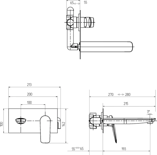 Смеситель для раковины Migliore Laguna скрытого монтажа 26080 (детальная фотография), для раковины