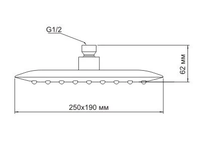 Верхний душ Wasserkraft прямоугольный A031 (детальная фотография), хром