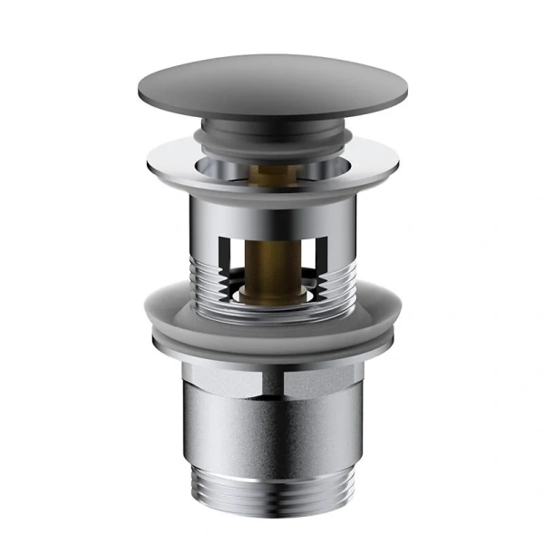 Донный клапан Vincea вороненая сталь DPU-1B01GM (детальная фотография)