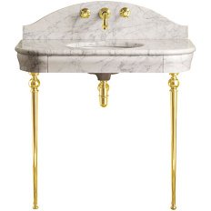 Раковина консоль Devon & Devon Palace 103 см золото светлое, мрамор Nero Marquinha