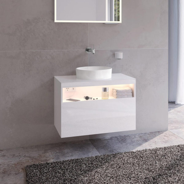 Раковина Keuco Stageline 40 см керамическая, белая 32880310400 (детальная фотография), маленькие, в форме чаши, круглой формы