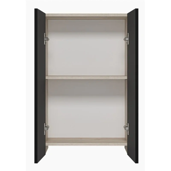Шкаф подвесной Misty Поло 50 см антрацит/дуб Галифакс белый О-Пол08050-014По (детальная фотография), 50 см