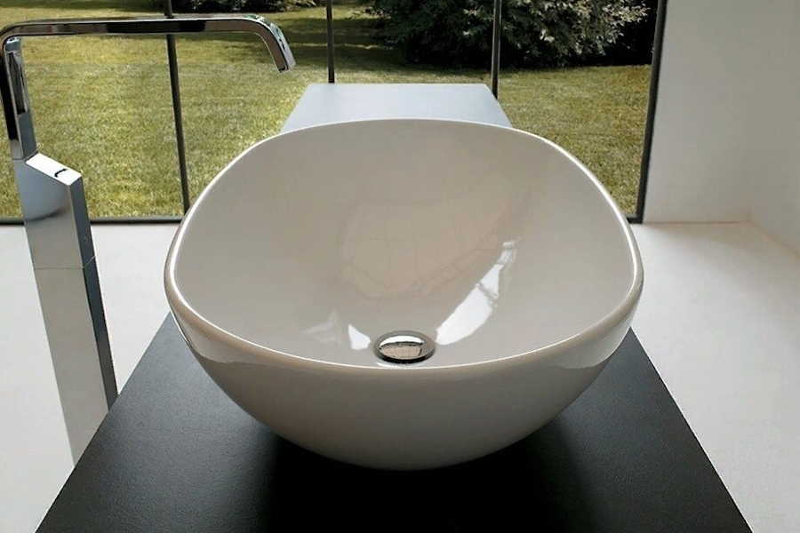 Раковина Artceram La Ciotola 70 см накладная LCL002 01 00 (детальная фотография), белые