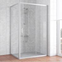 Душевой уголок профиль матовый хром стекло прозрачное Vegas-glass