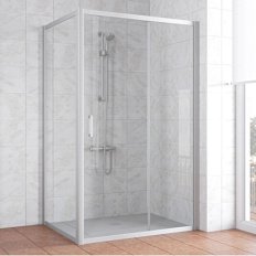 Душевой уголок профиль матовый хром стекло прозрачное Vegas-glass