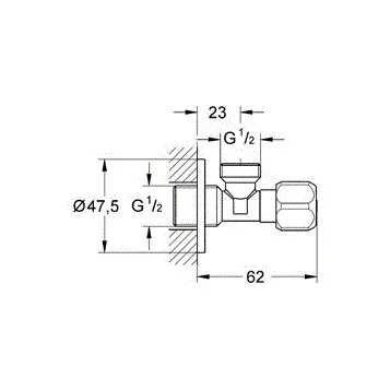 Универсальный угловой вентиль  Grohe 2201600M (детальная фотография), в наличии