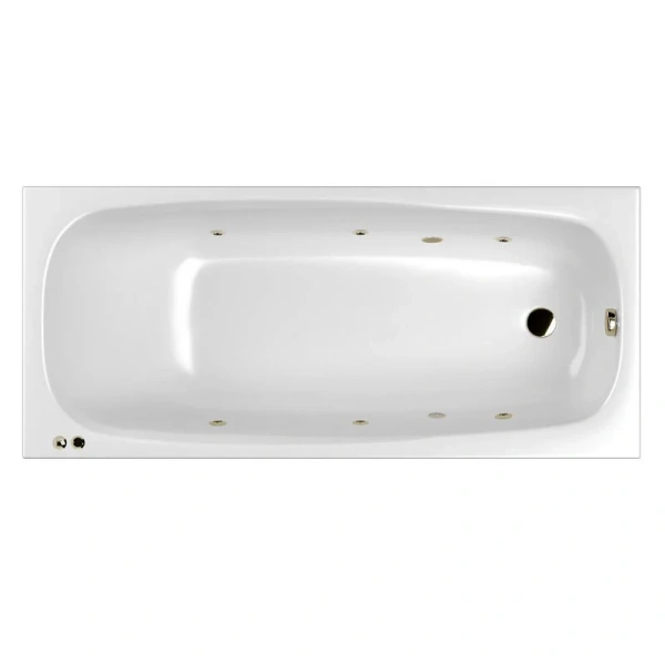 Ванна гидромассажная Whitecross Layla Slim Soft, 170 х 75 см, белая/бронза, 0122.170075.100.SOFT.BR (детальная фотография), акриловые