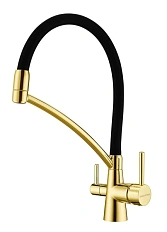 Смеситель для кухни Paulmark Siegen золото с черным