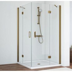 Душевой уголок профиль бронза стекло прозрачное Vegas-glass