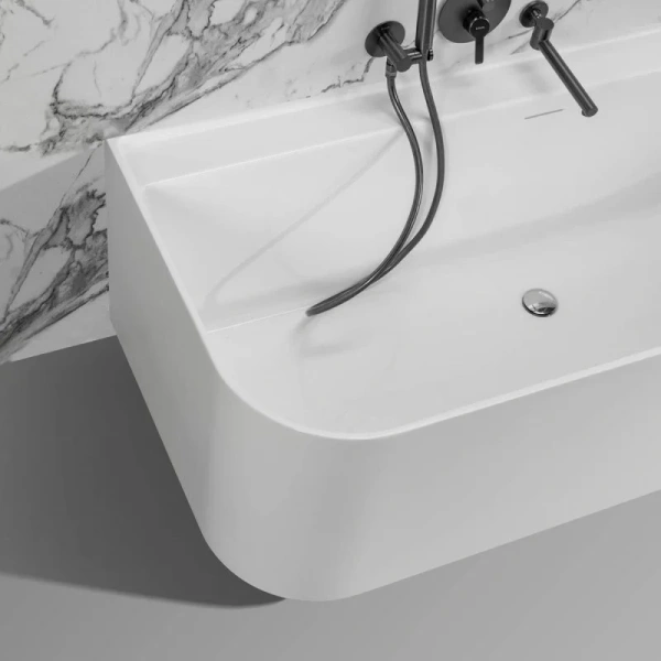 Ванна из искусственного камня Belux Атланта ВА-1700, 4810924287366, 170 x 75 см, с подставкой, белый (детальная фотография), прямоугольные