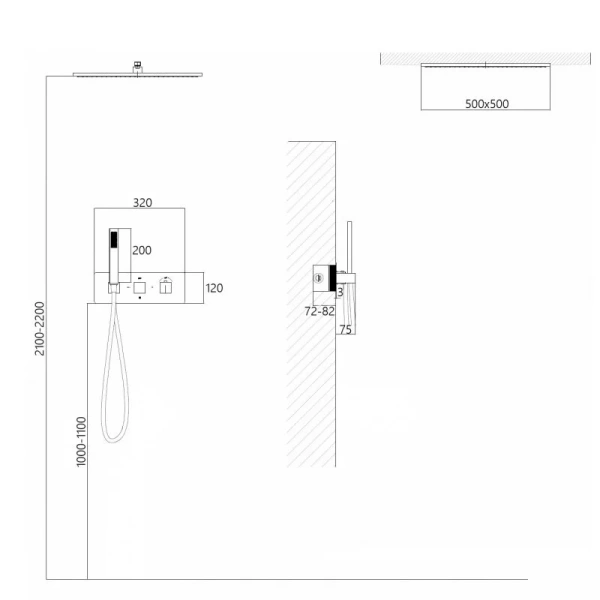 Душевой комплект Abber Daheim белый матовый AF8255W (детальная фотография), комплекты