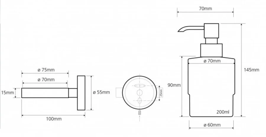 Дозатор для мыла Bemeta Neo настенный 104109115 (детальная фотография), современные, hi-tech