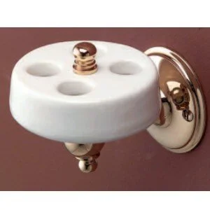 Держатель для зубных щёток для ванной Devon&Devon Old Navy MIL599 (детальная фотография), хром, золото, белые