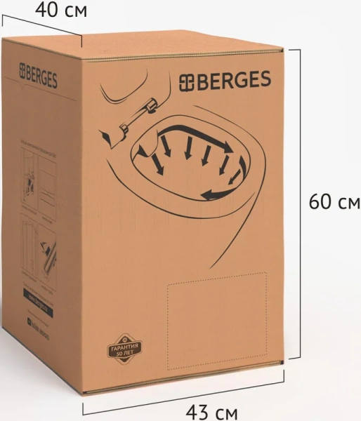 Унитаз подвесной BERGES Ventas с сиденьем микролифт 082135 (детальная фотография), белые