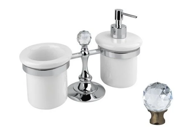 Стакан для ванной и дозатор для мыла Cezares Olimp бронза OLIMP-TDT-02-Sw (детальная фотография), металлические, из керамики