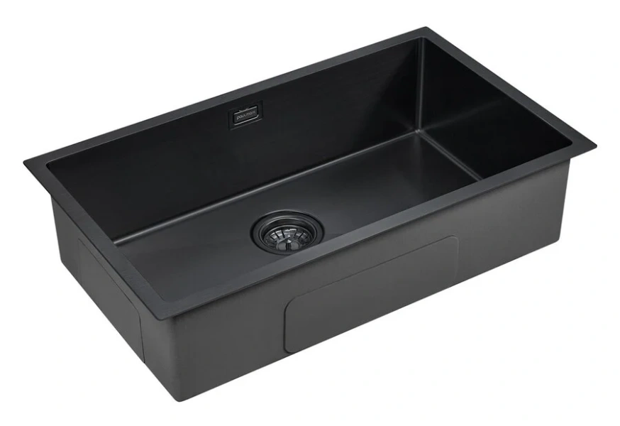 Мойка для кухни Paulmark Koher 74 см вороненая сталь PM807444-GM (детальная фотография), из нержавеющей стали, стальные, металлические