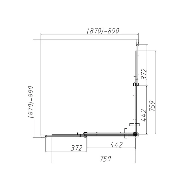 Душевой уголок Vincea Dice 90х90 см профиль черный VSS-4D900CLB (детальная фотография), современные, hi-tech