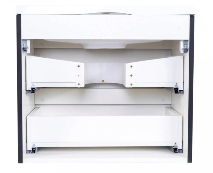 Тумба под раковину подвесная Style Line Бергамо 60 см черная СС-00002318 (детальная фотография), комплект (набор)