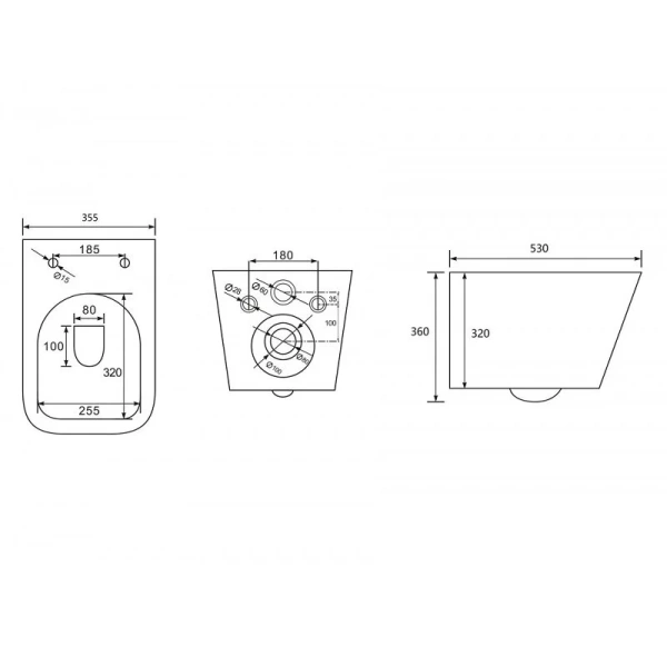 Унитаз с инсталляцией Abber Rechteck кнопка черная матовая AC1201MB-AC0105-AC0121MB (детальная фотография) index_1