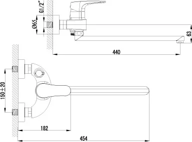 Смеситель для ванны Lemark Shift LM4317C (детальная фотография), для ванны