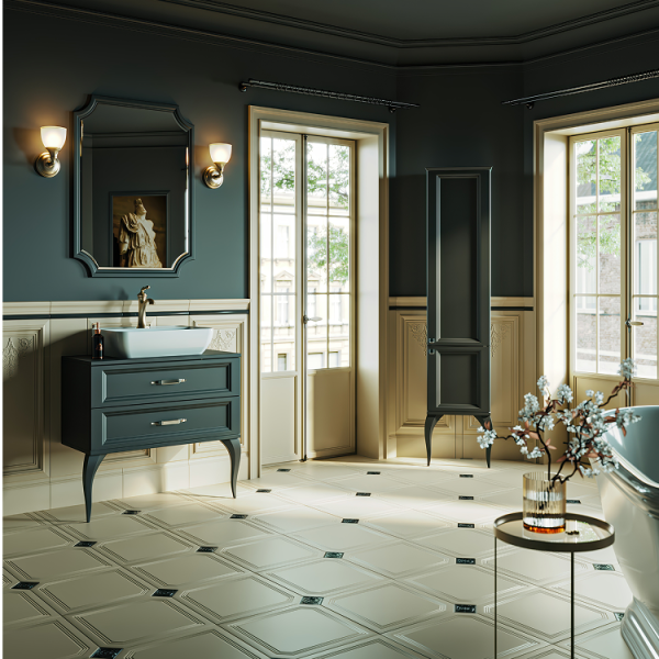 Тумба под раковину напольная Aqwella LaDonna 85 см черная LAD0108BLK (детальная фотография), комплект (набор)