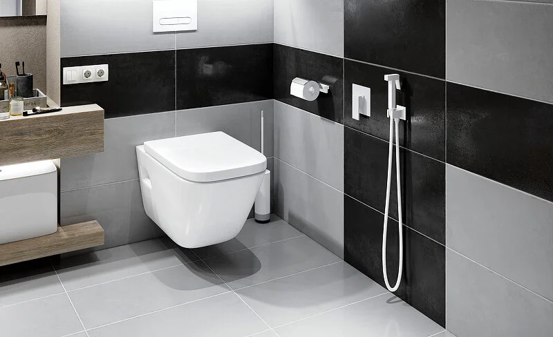 Гигиенический душ со смесителем Timo Selene белый 2089/16SM (детальная фотография), современные, hi-tech