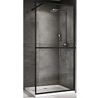 Душевая перегородка Abber Immer Offen 90 см профиль черный
