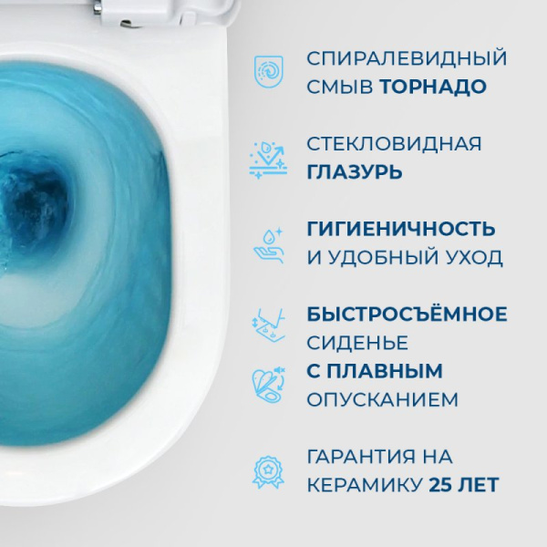 Унитаз компакт BelBagno Sfera-R белая система смыва Торнадо (детальная фотография), белые
