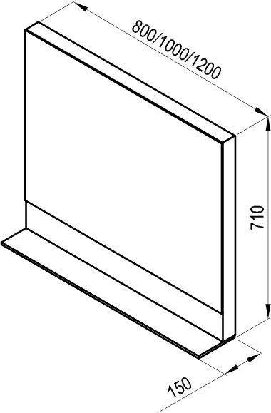 Зеркало с полкой 120x71 см цвет белый Ravak Formy  X000001045 (детальная фотография), современные, hi-tech