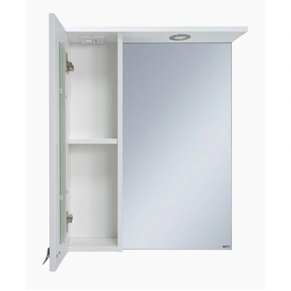 Зеркальный шкаф с подсветкой Misty Урал 60 см правый Э-Ура-04060-021П (детальная фотография), с кнопкой