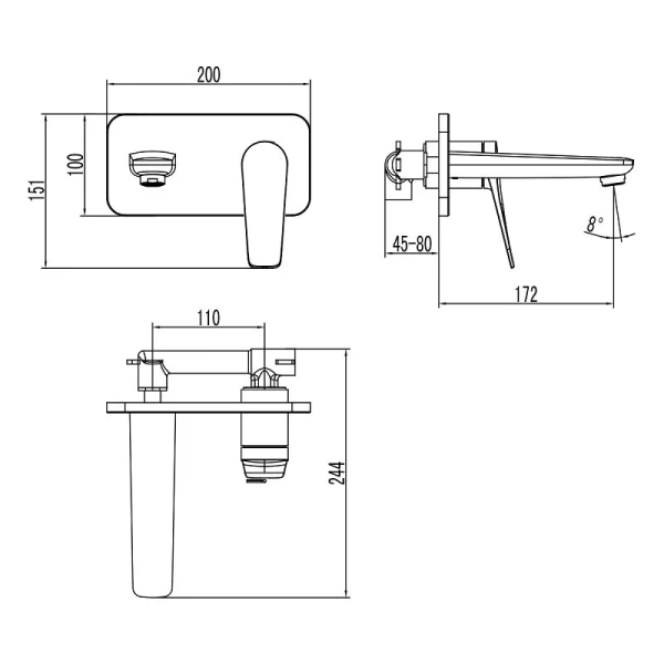 Смеситель для раковины Lemark Bronx графит LM3726GM (детальная фотография), для раковины