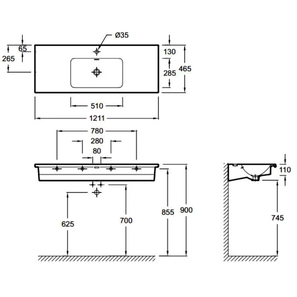 Раковина мебельная Jacob Delafon Vox  EXAB112-Z-00 (детальная фотография), нет в наличии