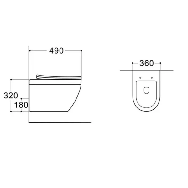 Унитаз подвесной Акватек Лея безободковый AQ1199-00 (детальная фотография), подвесные, встраиваемые
