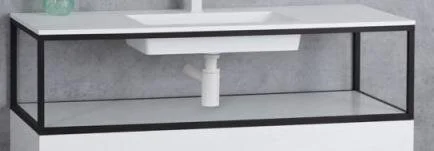 Каркас под раковину подвесной Cezares Cadro 120 см одноярусный CADRO-120/46/30-1C-SO-MET-ST (детальная фотография), подвесная, пристенная