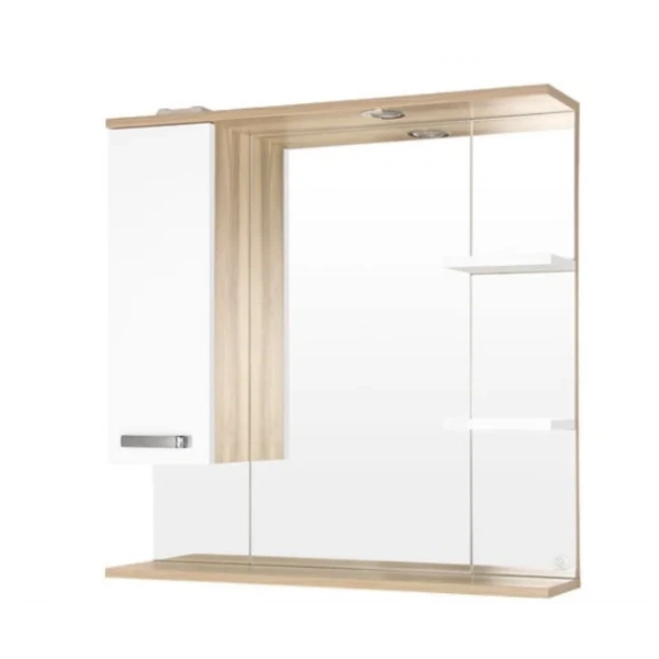 Зеркальный шкаф с подсветкой Style Line Ориноко 80 см белый/ориноко ЛС-00000637 (детальная фотография)