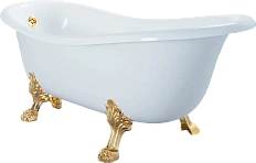 Ванна из искусственного камня Migliore Milady 185х82 см фурнитура золото