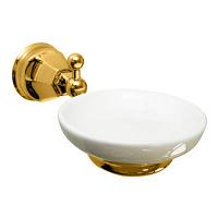 Мыльница для ванной, белая керамика, фурнитура золото, Nicolazzi Teide