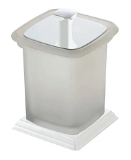 Стакан для ванной Art & Max Zoe белый с крышкой