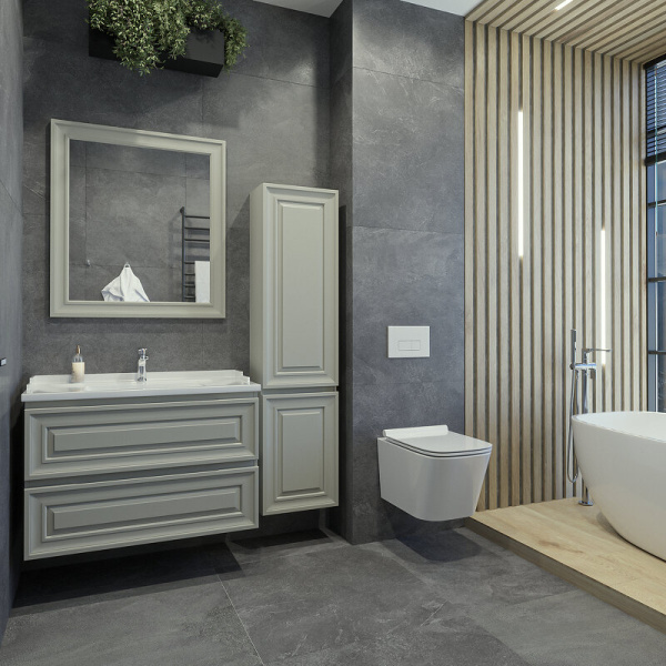 Тумба под раковину подвесная Caprigo Ponza-A 90 см Grigio Pietra 13523-030.000.00.20 (детальная фотография), в наличии