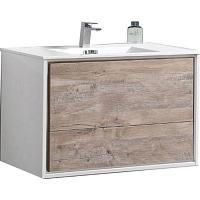 Тумба под раковину подвесная Vincea Alessia 90 см N.Wood/L.White