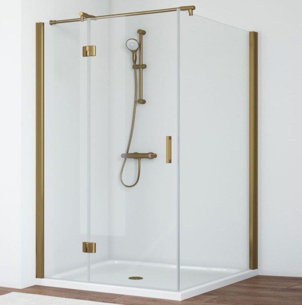 Душевой уголок профиль бронза стекло прозрачное Vegas-glass AFP-Fis TUR NOVO 120*110 05 01 L (детальная фотография)