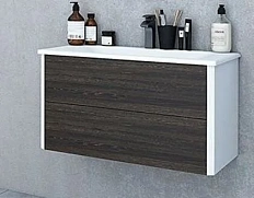 Тумба под раковину подвесная Акватон Брук 100 см дуб феррара