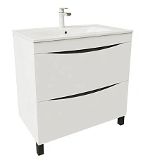Тумба с раковиной напольная IDDIS Cloud CLO80WFi95K 80 см с двумя выдвижными ящиками