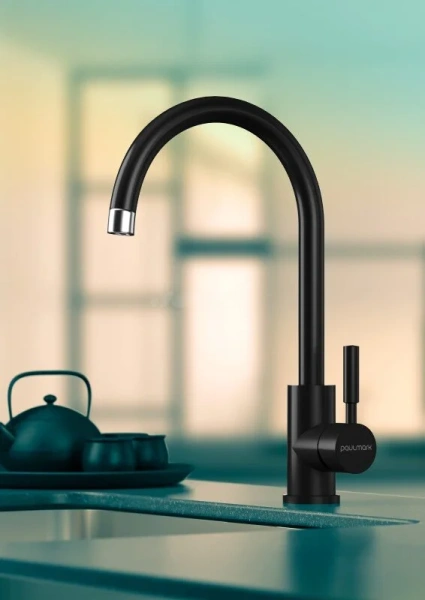 Смеситель для кухни Paulmark Holstein антрацит Ho212063-401 (детальная фотография), современные, hi-tech